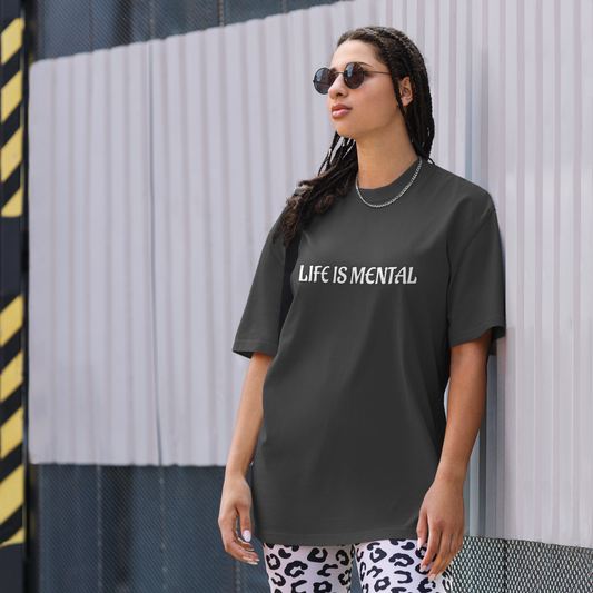 Life is Mental Oversized faded Women t-shirt