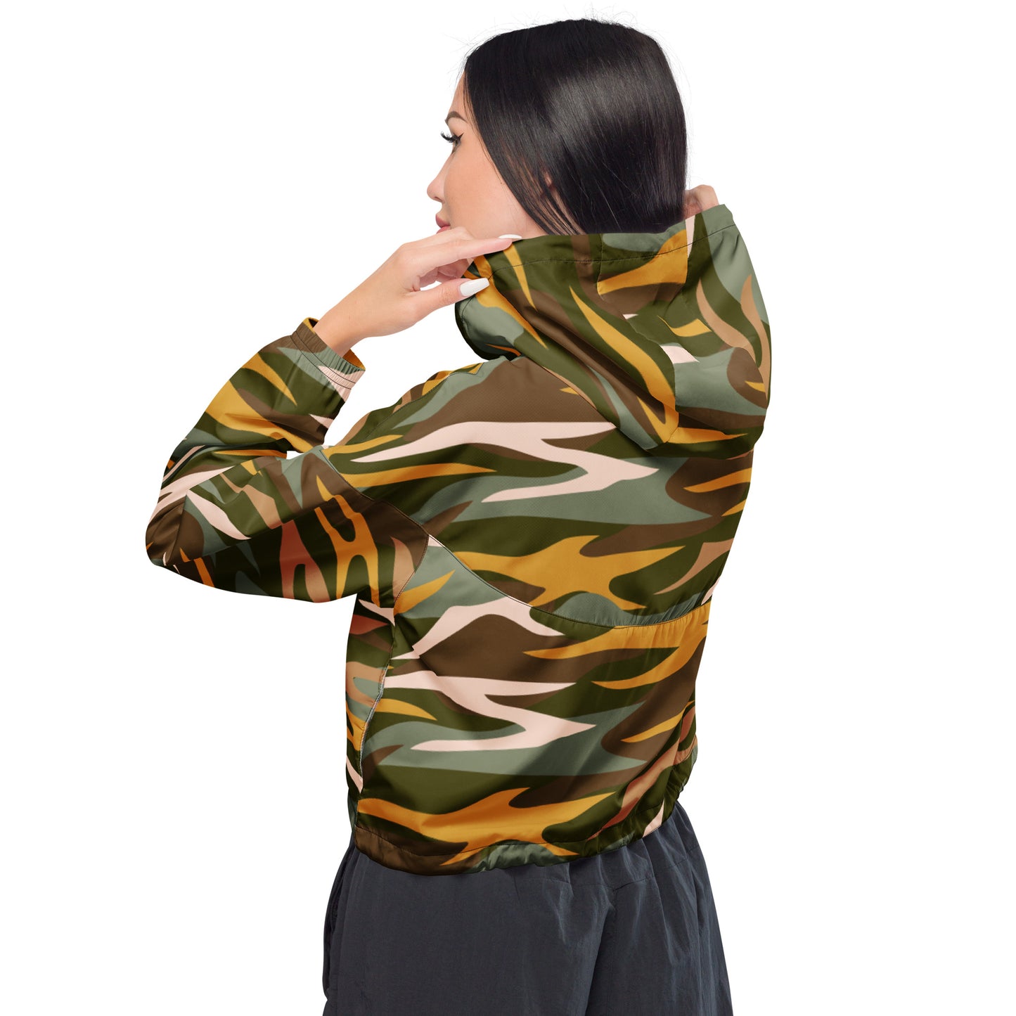 Women cropped windbreaker