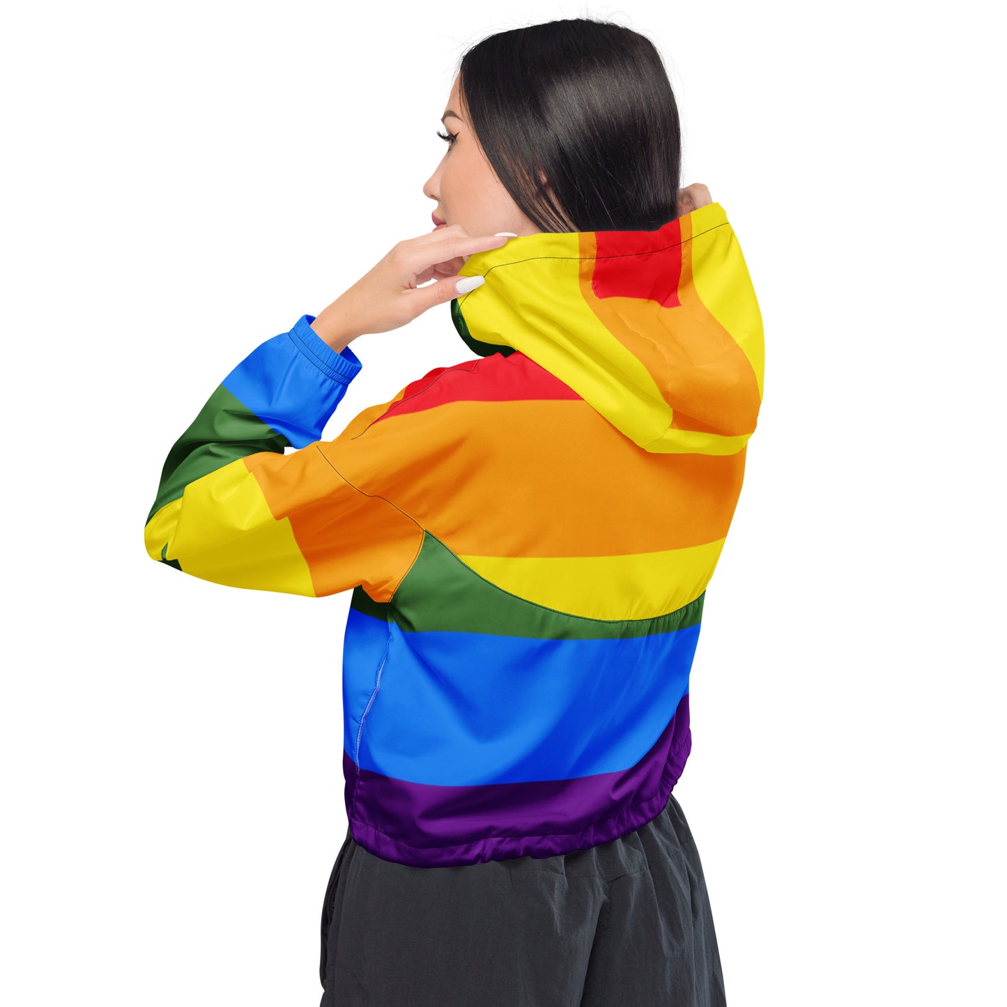 Women cropped windbreaker