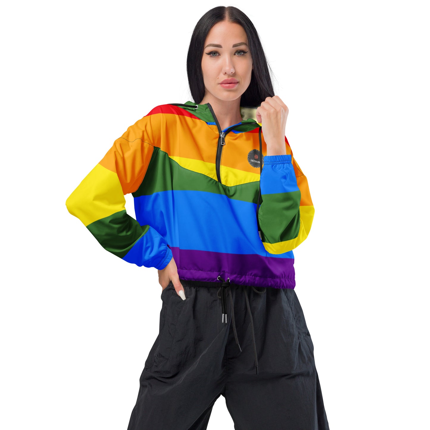 Women cropped windbreaker