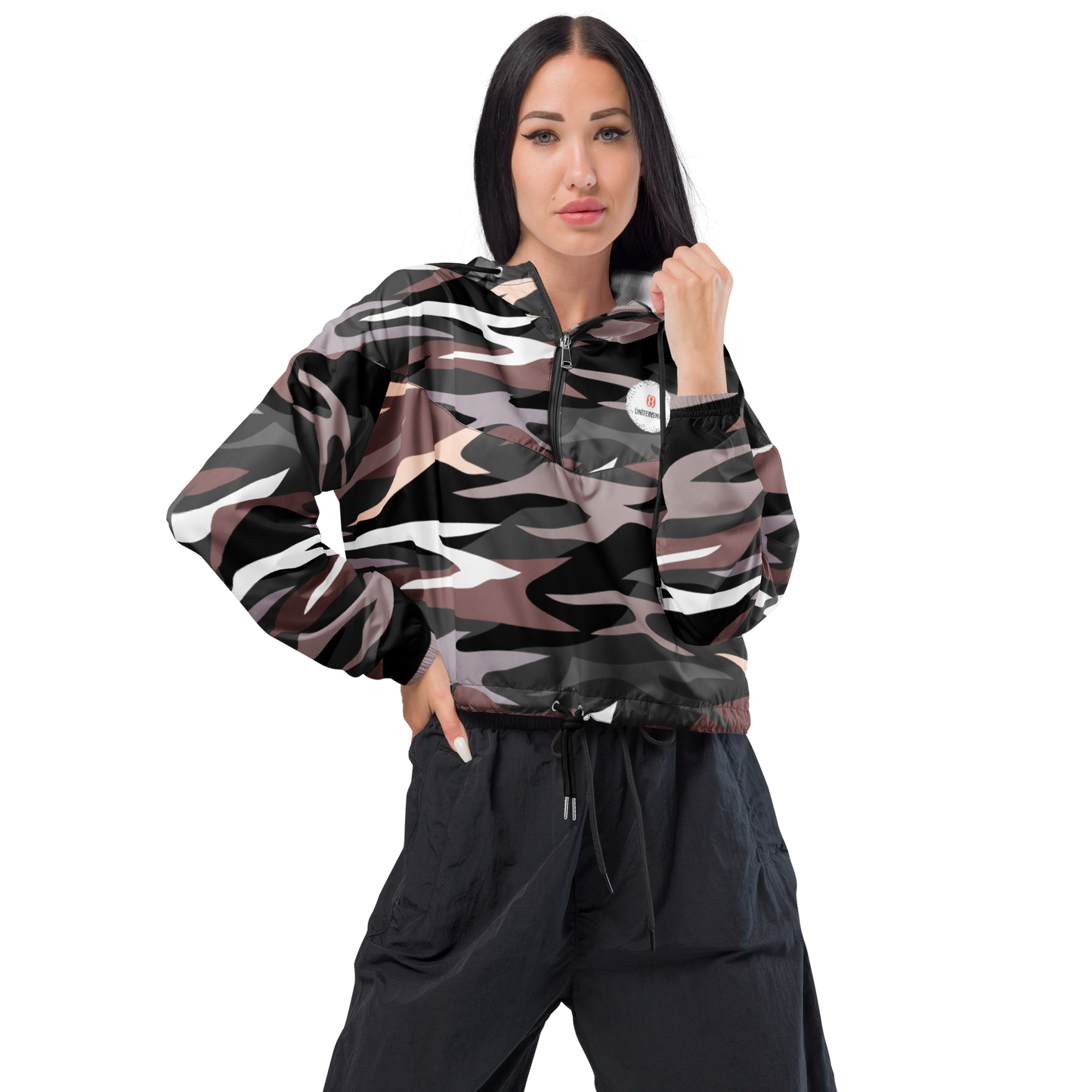 Women cropped windbreaker