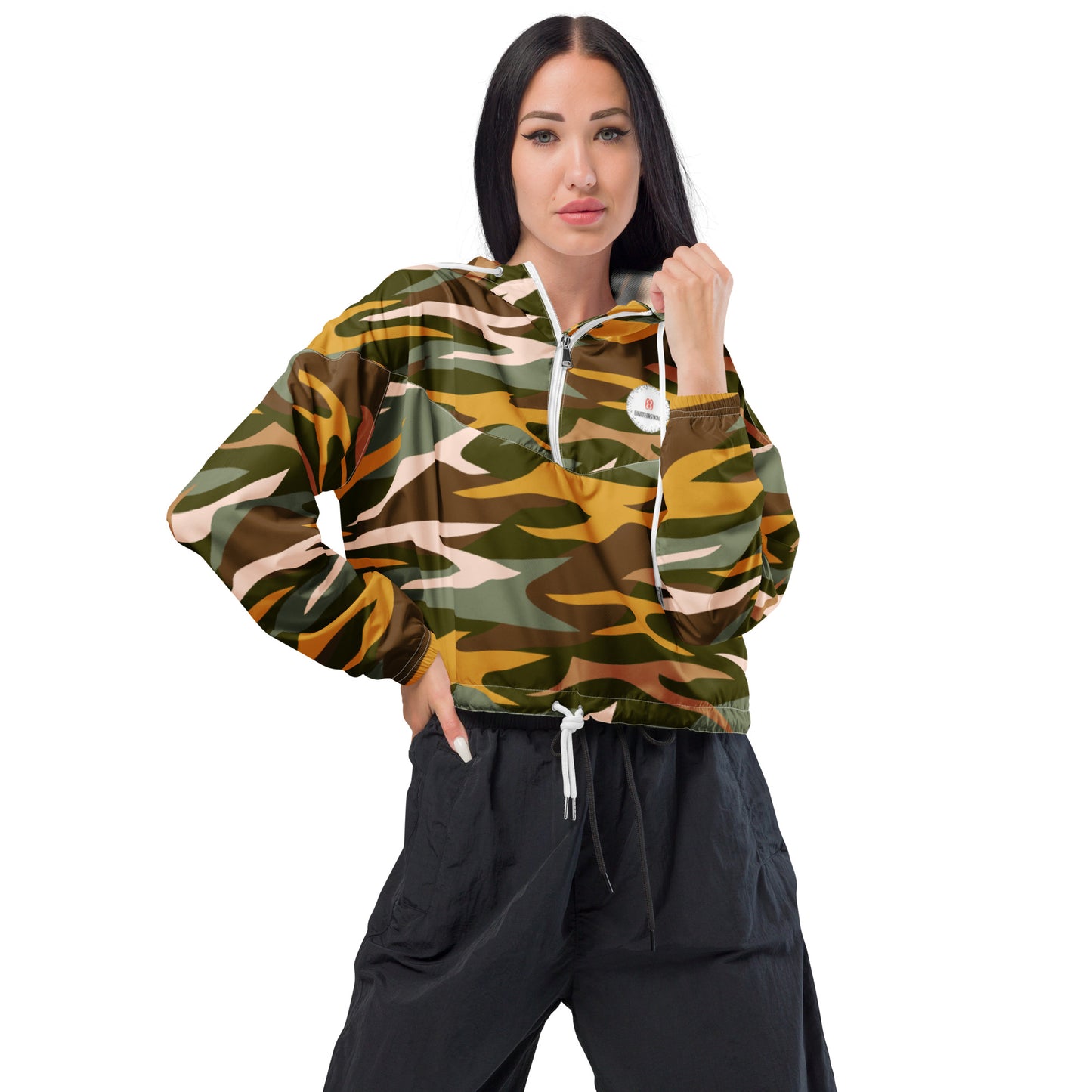 Women cropped windbreaker