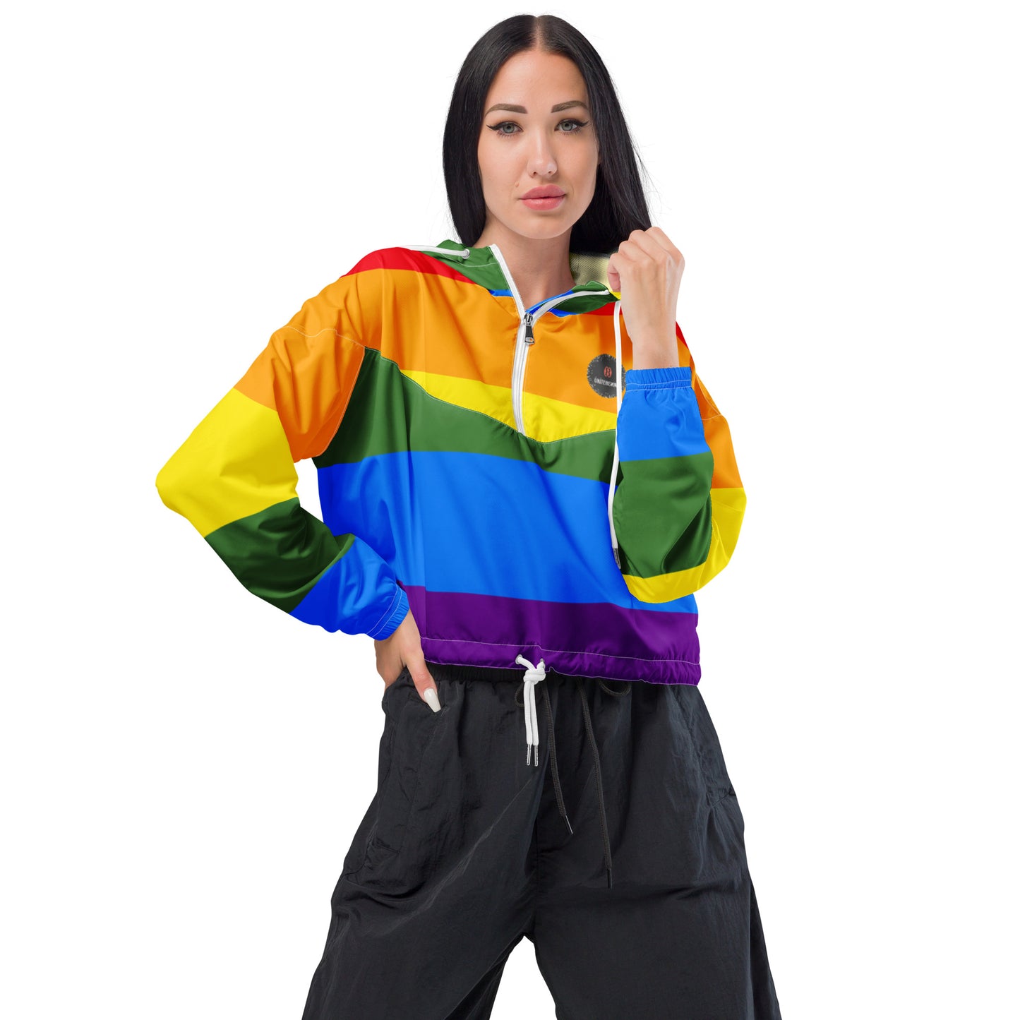 Women cropped windbreaker