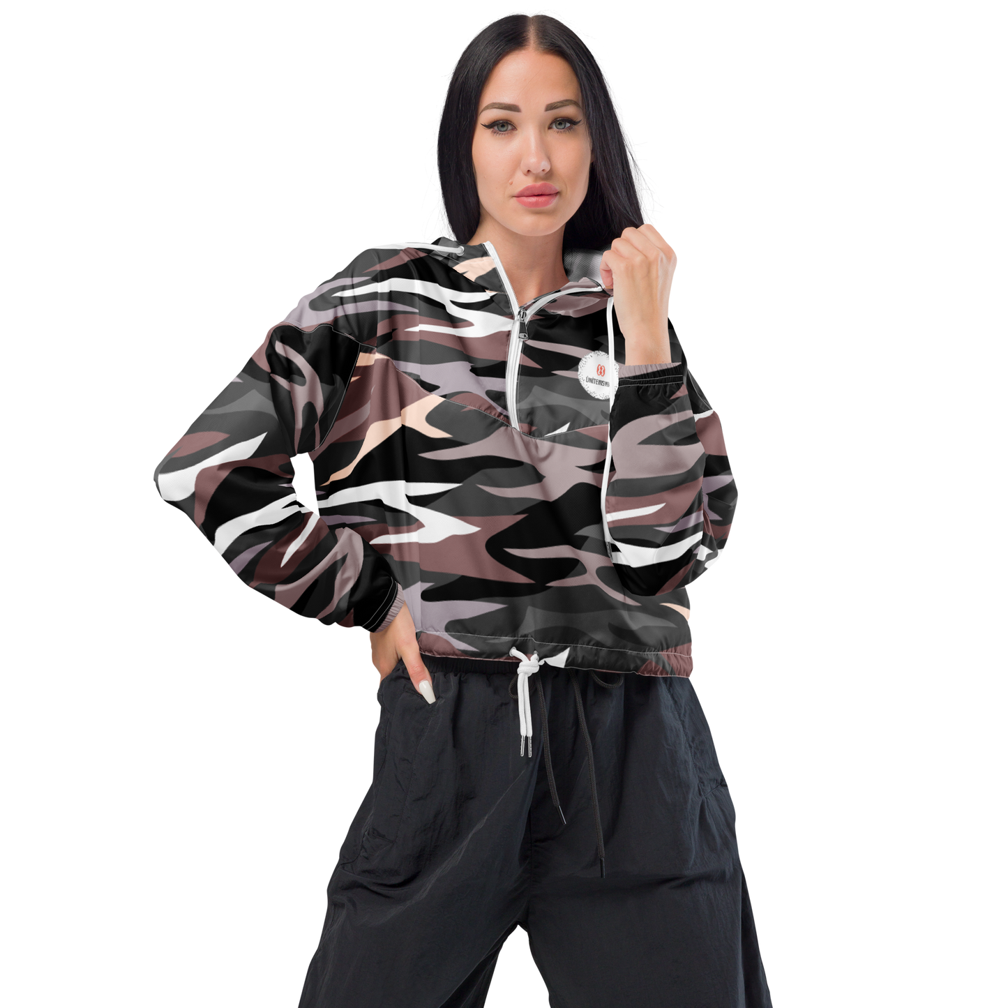 Women cropped windbreaker