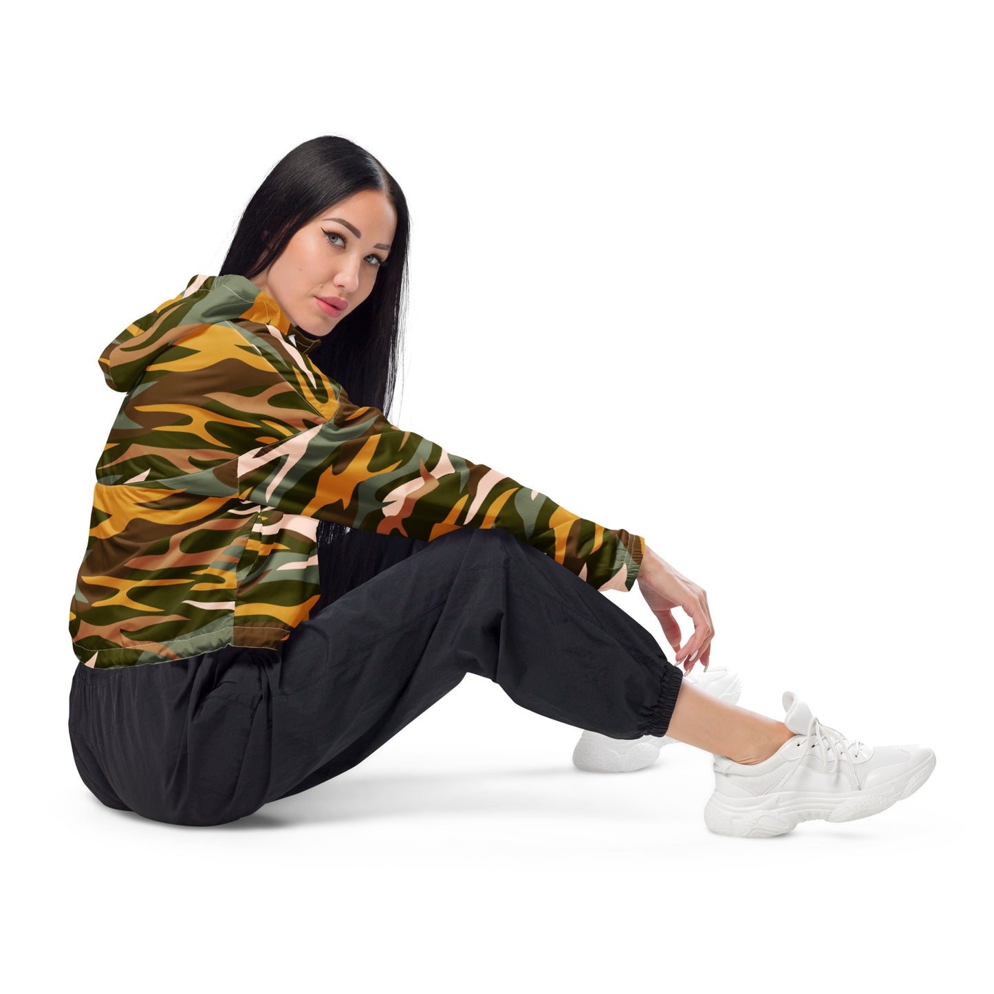 Women cropped windbreaker