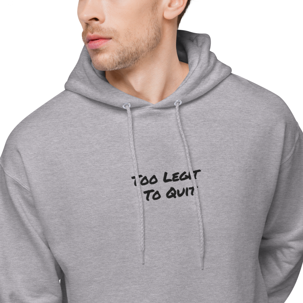 Too Legit To Quit Grey Men Hoodie